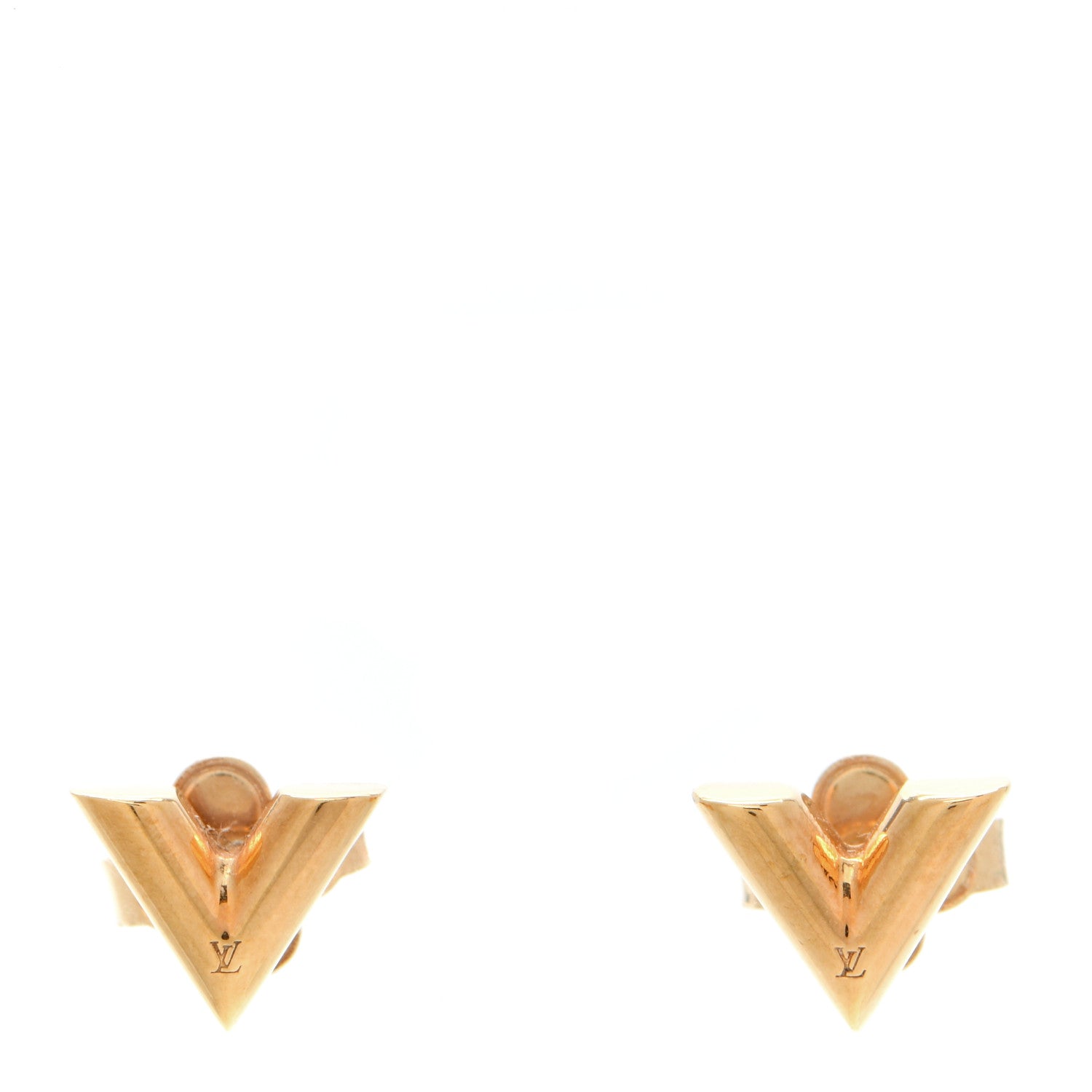Louis Vuitton Brass Essential V Stud Earrings Gold 1 of 4