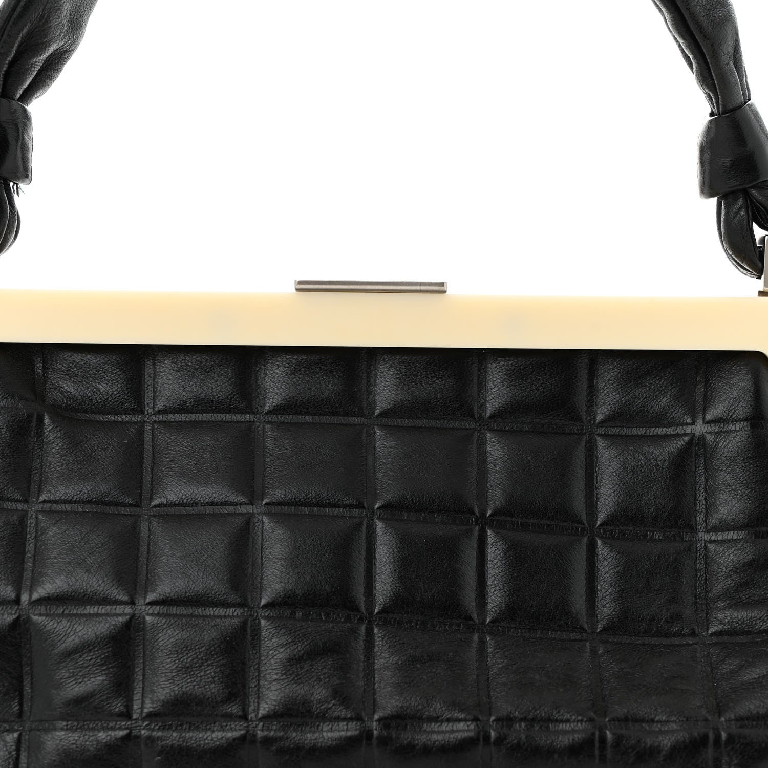 Chanel Lambskin Chocolate Bar Quilted Frame Shoulder Bag Black 8 of 14
