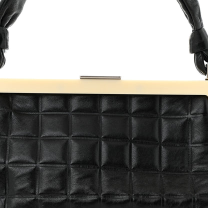 Chanel Lambskin Chocolate Bar Quilted Frame Shoulder Bag Black 8 of 14