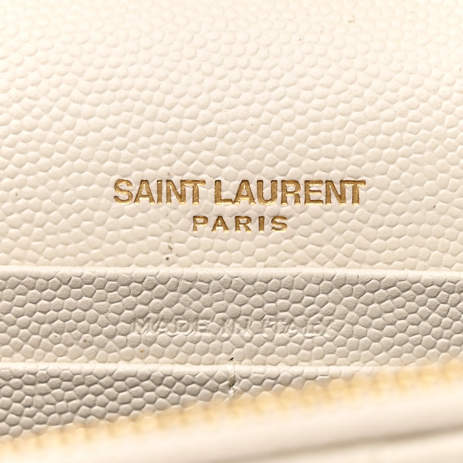 Saint Laurent Grain De Poudre Matelasse Chevron Monogram Envelope Chain Wallet Crema Soft 6 of 14