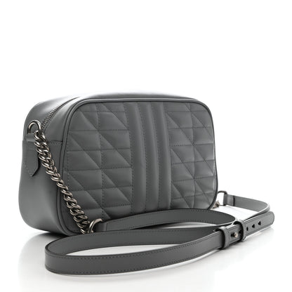Gucci Calfskin Matelasse Aria Small GG Marmont Chain Shoulder Bag Deep Grey 3 of 10