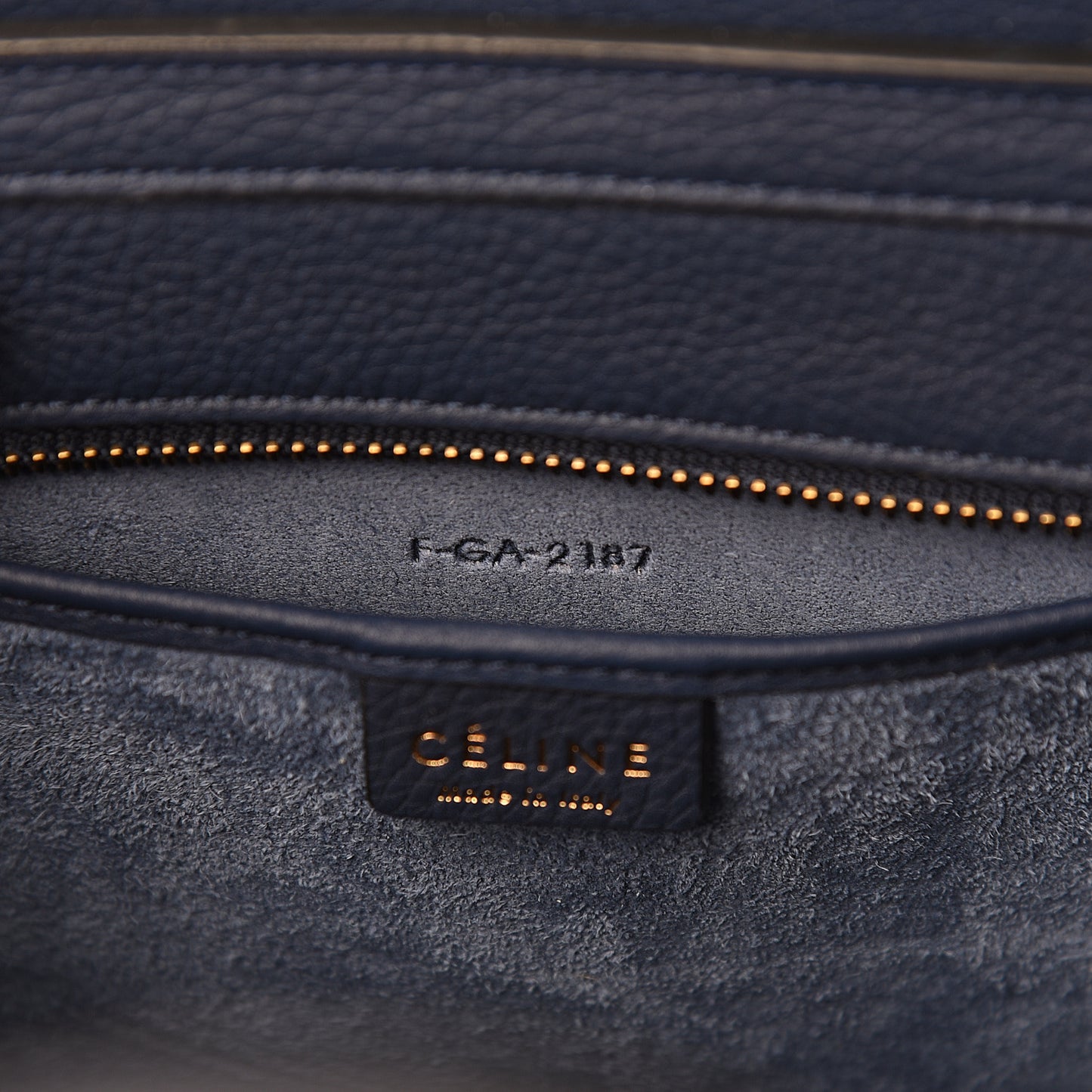 Drummed Calfskin Nano Luggage Marine