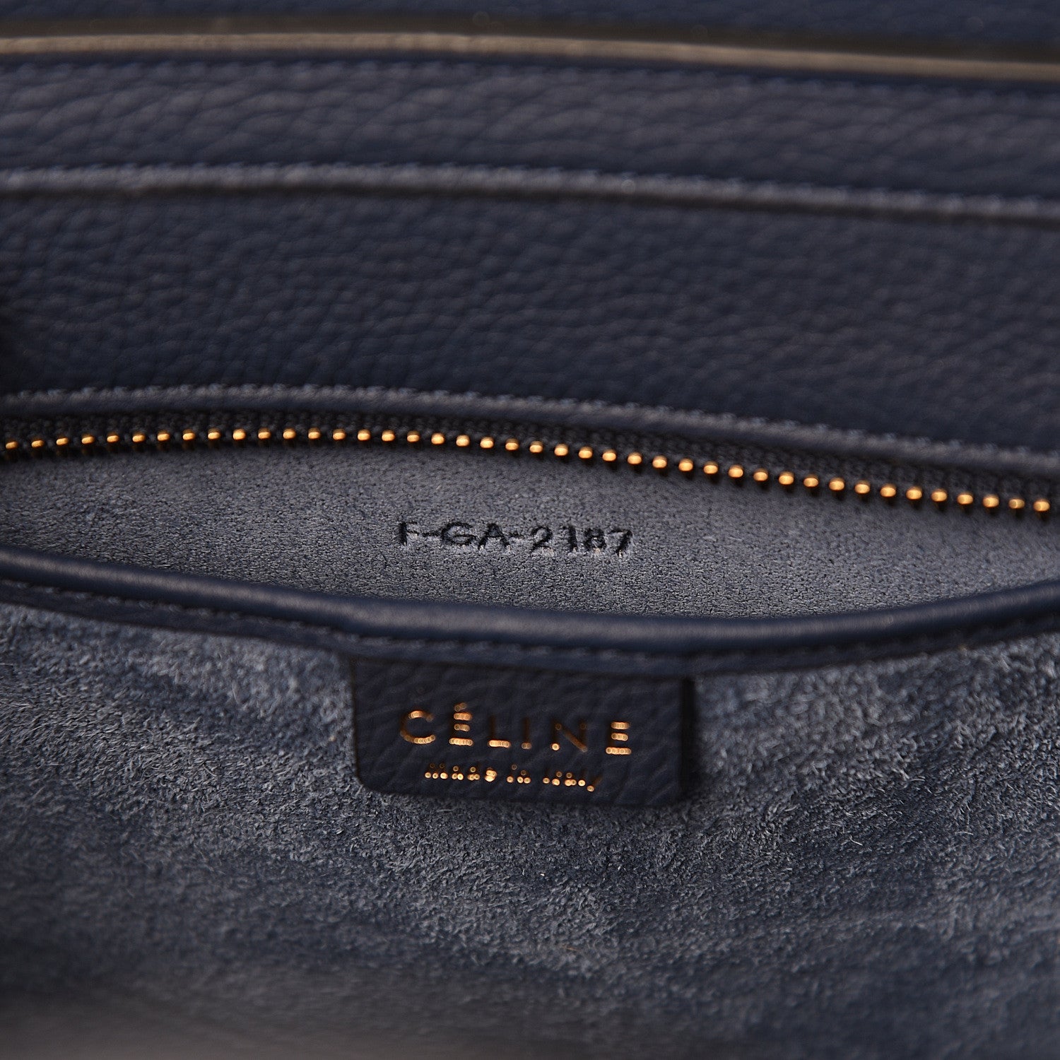 Celine Drummed Calfskin Nano Luggage Marine 6 of 9