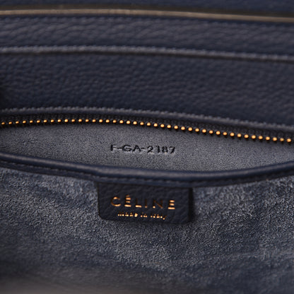 Celine Drummed Calfskin Nano Luggage Marine 6 of 9