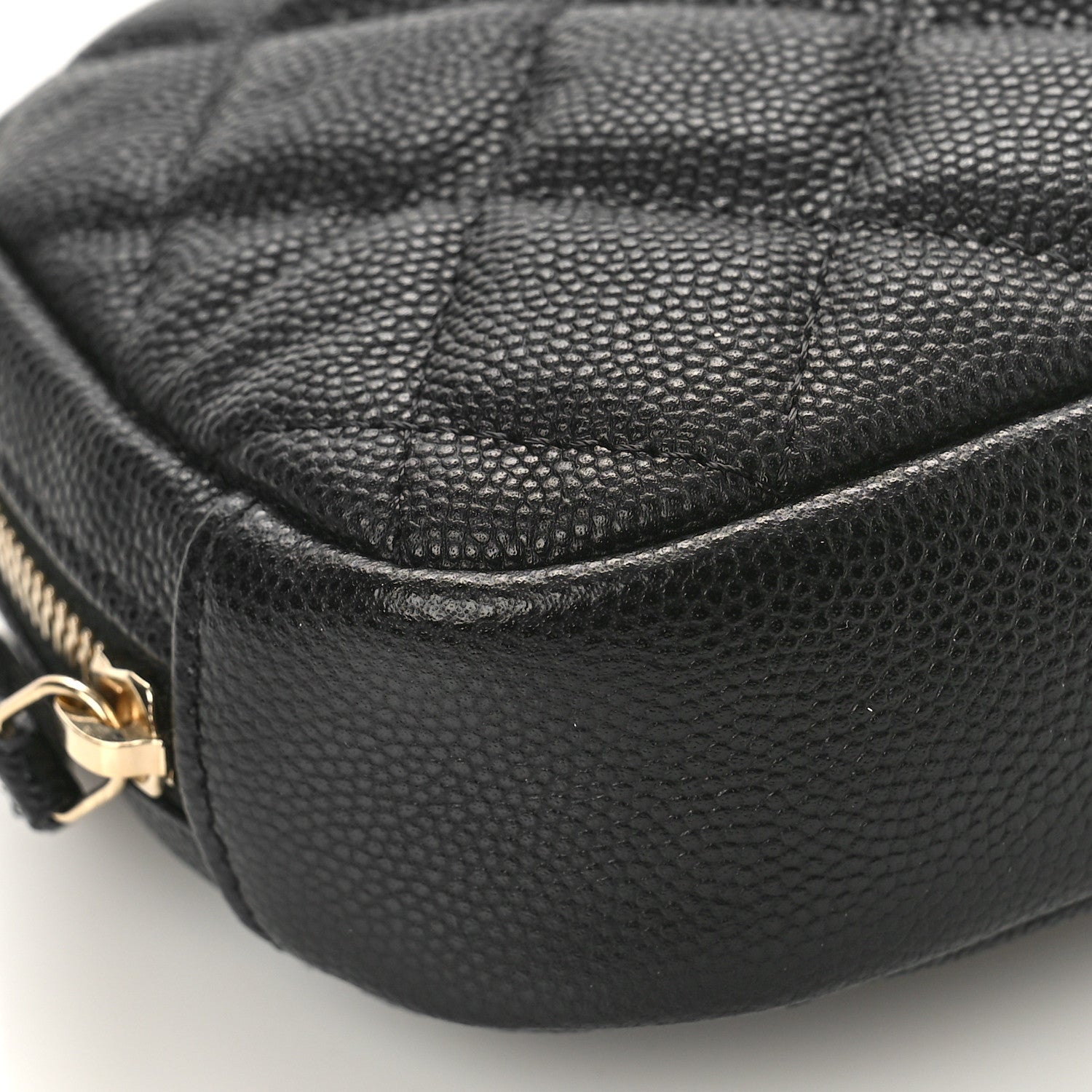 Chanel Caviar Quilted Small Curvy Pouch Cosmetic Case Black 8 of 10