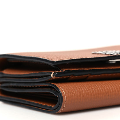 Loewe Grained Calfskin Anagram Trifold Wallet Tan 9 of 11