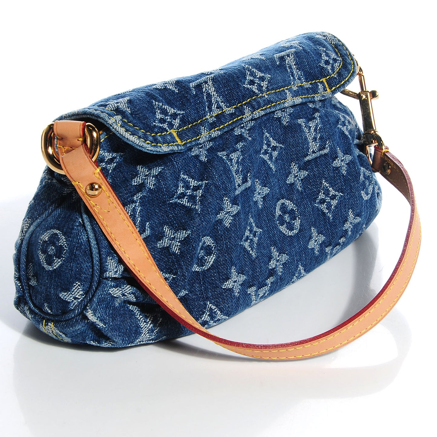 Monogram Denim Mini Pleaty Blue
