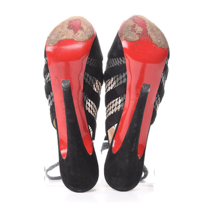 Christian Louboutin Veau Velours Lace Voilette Guizi 160 Pumps 40 Black 7 of 11