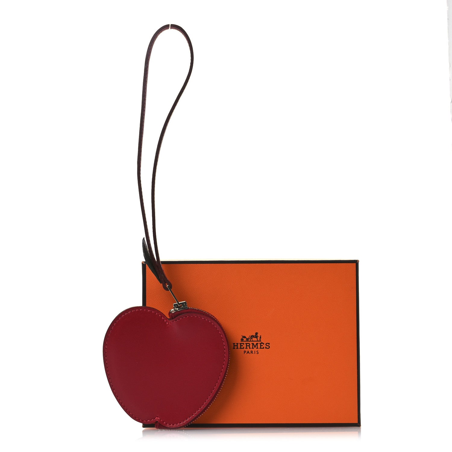 Hermes Tadelakt Tutti Frutti Pomme Coin Purse Wristlet Rouge Vif 7 of 7