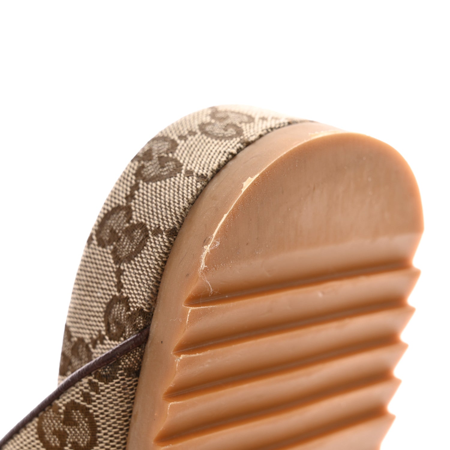 Gucci GG Monogram Lavaredo Eco Fabric Mens Slide Sandals With Straps 8 Beige Ebony Light Brown 13 of 20