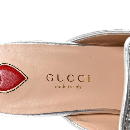 Gucci Glitter Womens Princetown Slippers 36 Silver 8 of 10