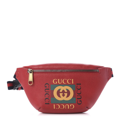 Gucci Grained Calfskin Small Logo Belt Bag Hibiscus Red 1 of 11