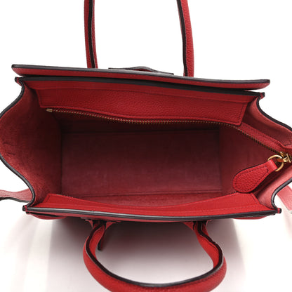Celine Baby Grained Calfskin Nano Luggage Red 5 of 9