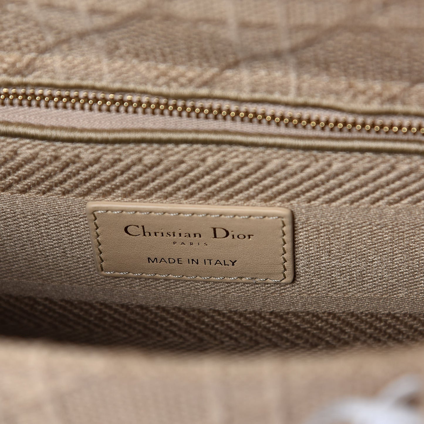 Canvas Embroidered Medium Lady D-Lite Beige