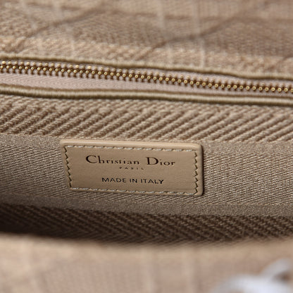 Christian Dior Canvas Embroidered Medium Lady D-Lite Beige 6 of 10