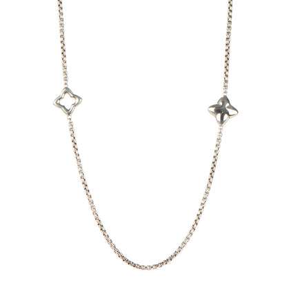 David Yurman Sterling Silver 25mm Quatrefoil Chain Necklace 1 of 4