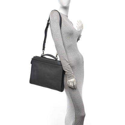 Fendi Vitello Grace FF 1974 Embossed Large Peekaboo Iconic Fit Satchel Anthracite 3 of 10