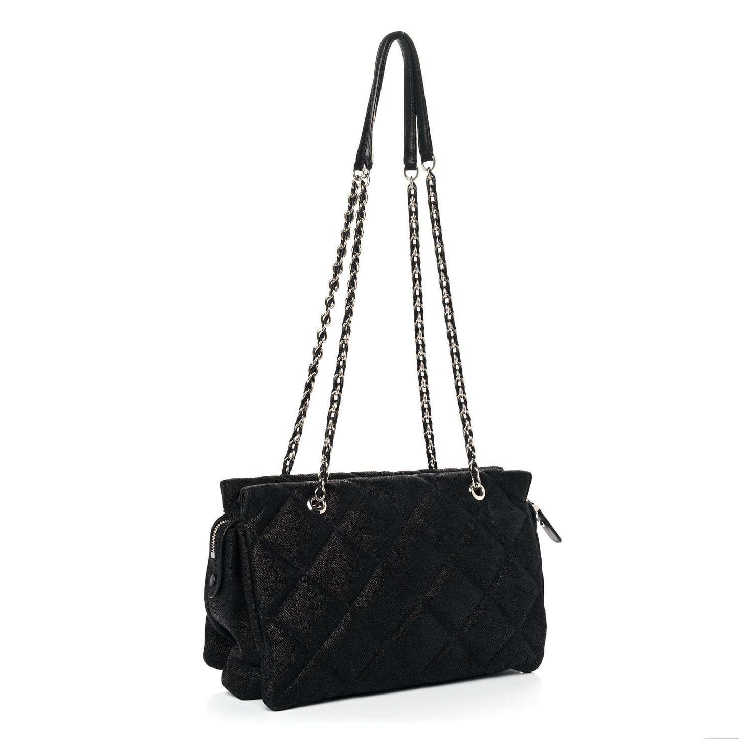 Canvas Melike Vara Bow Chain Tote Black