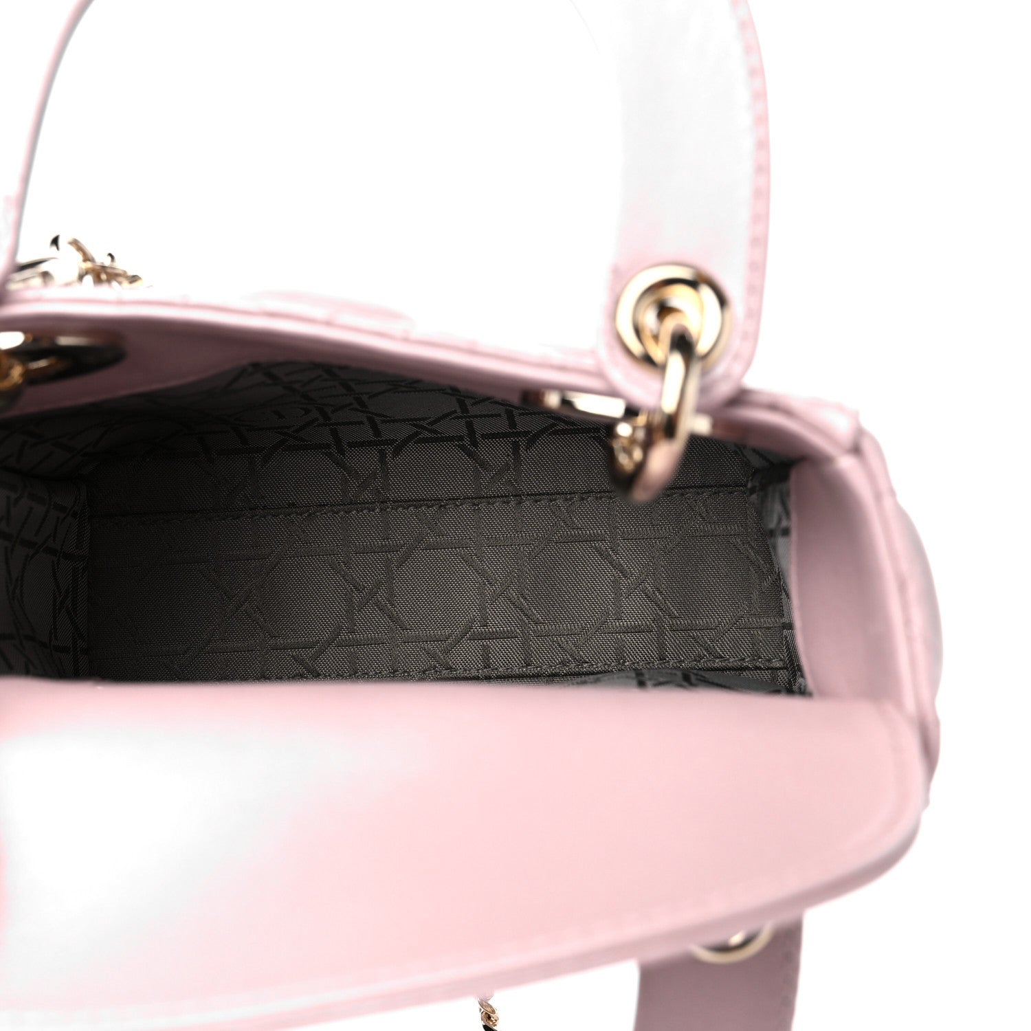 Christian Dior Metallic Lambskin Cannage Mini Lady Dior Lotus 5 of 8