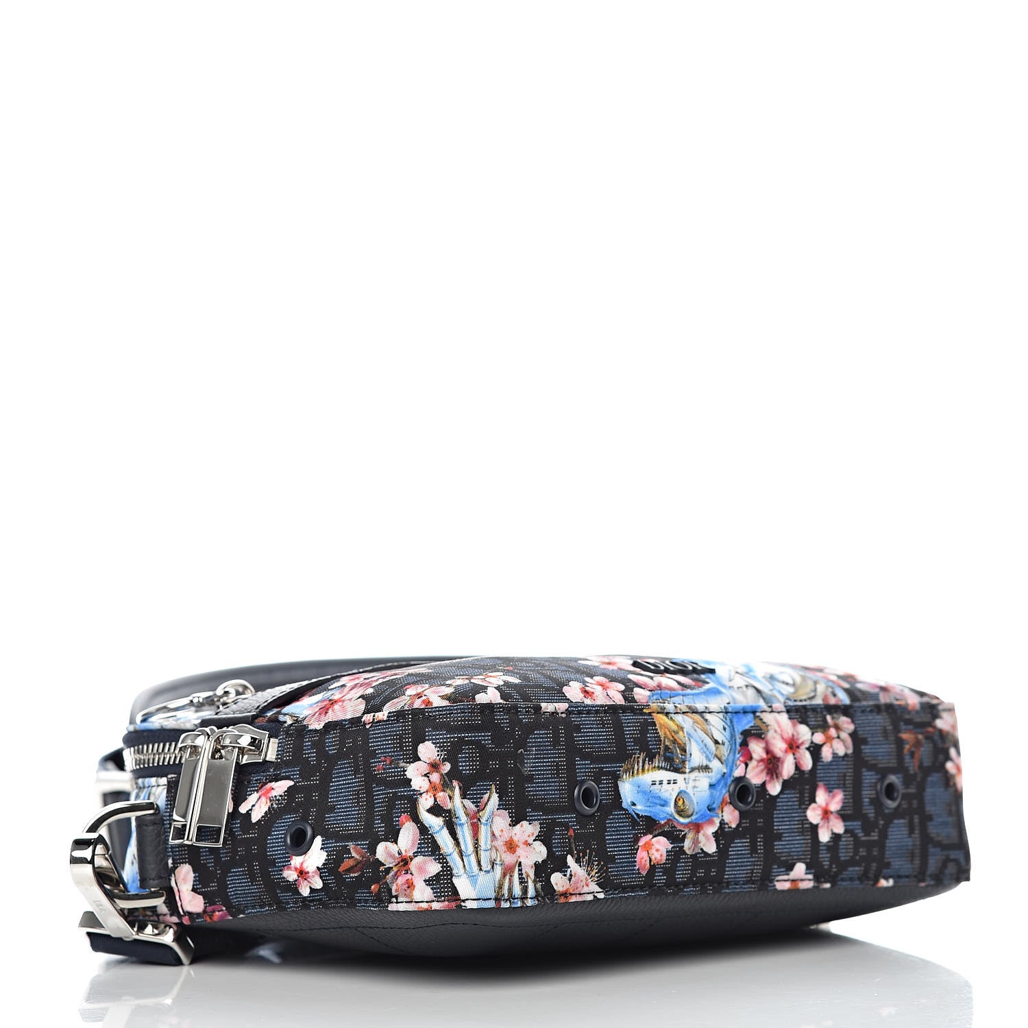 Christian Dior x Sorayama Nylon Grained Calfskin Safari Bag Navy Blue 4 of 10