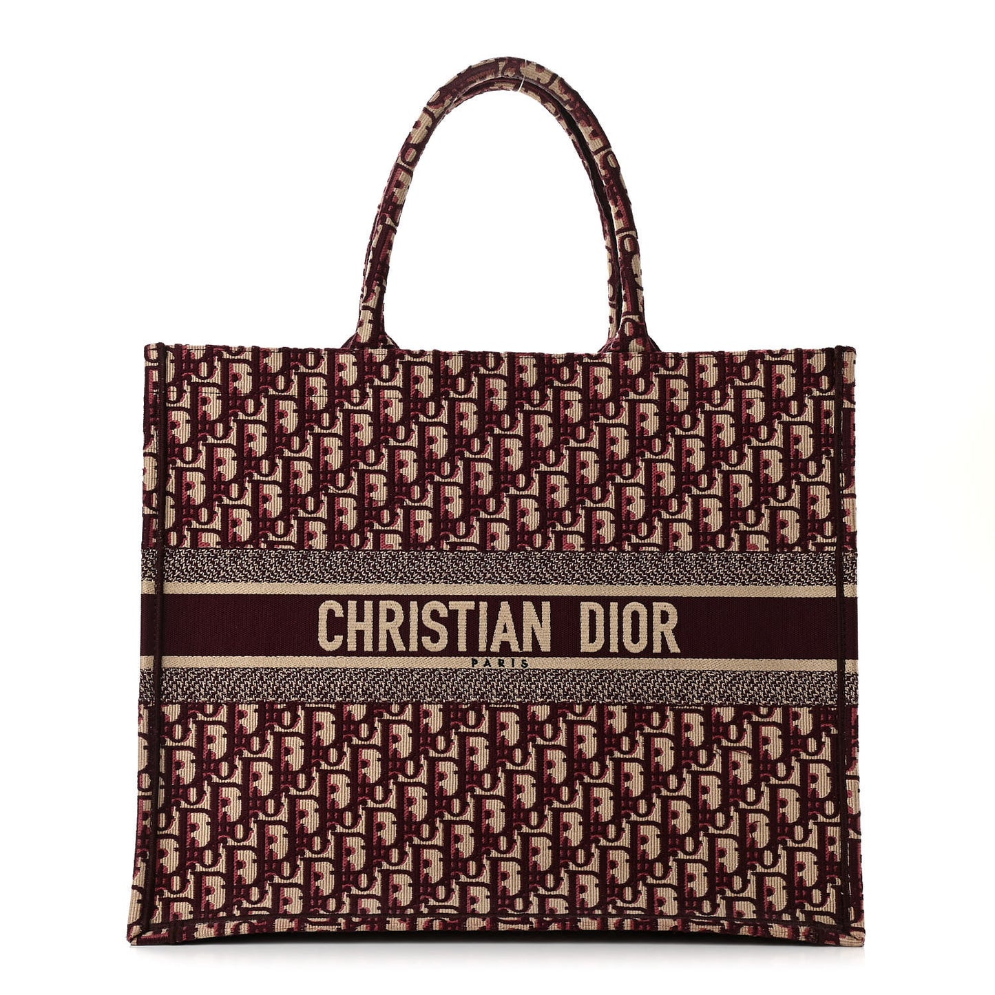 Oblique Large Book Tote Burgundy Multicolor
