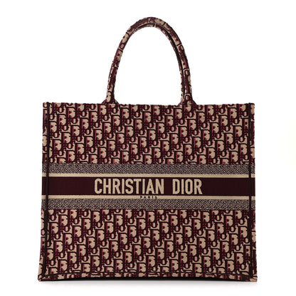 Christian Dior Oblique Large Book Tote Burgundy Multicolor 1 of 12