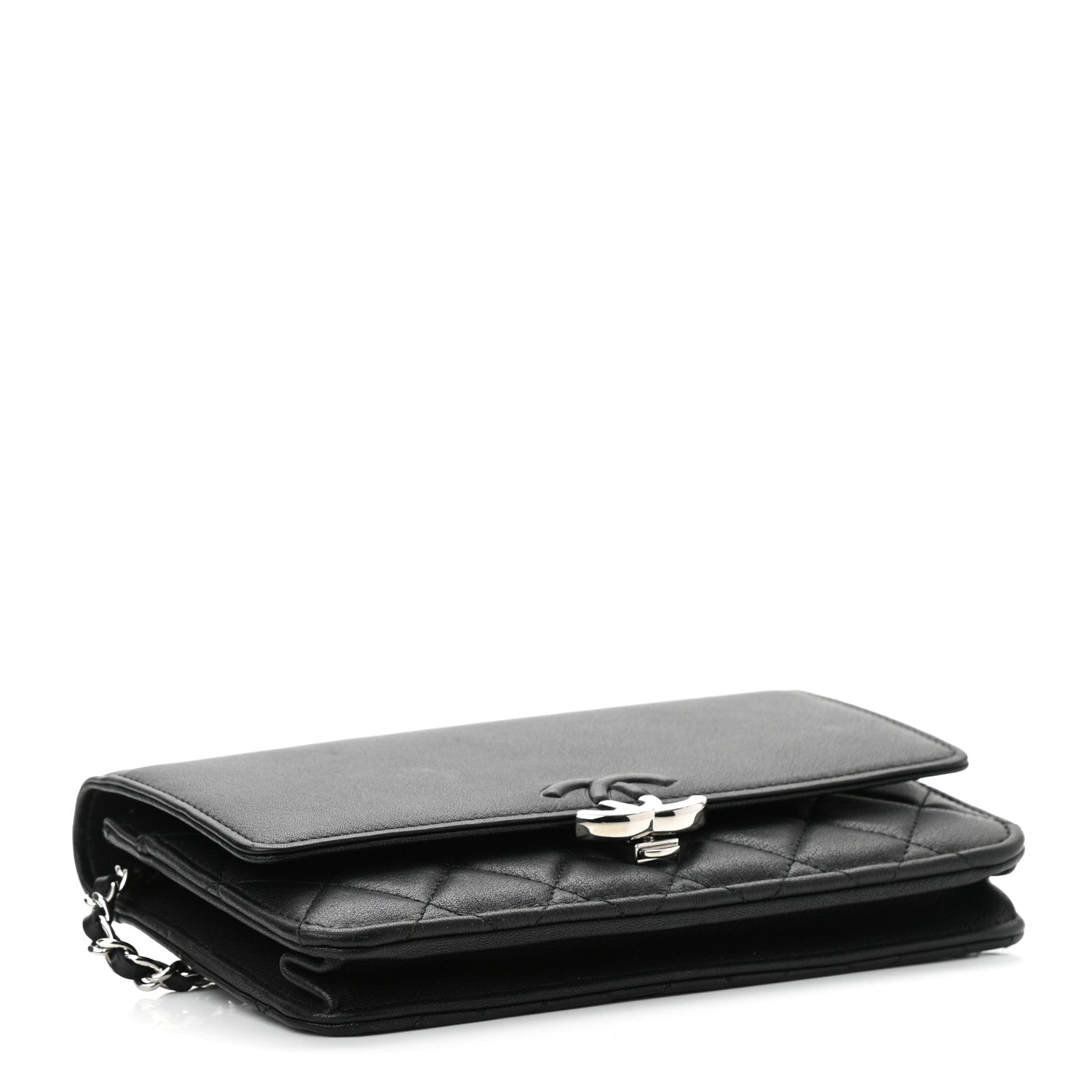 Chanel Grained Calfskin Quilted Urban Champion Wallet On Chain WOC Black 4 of 12