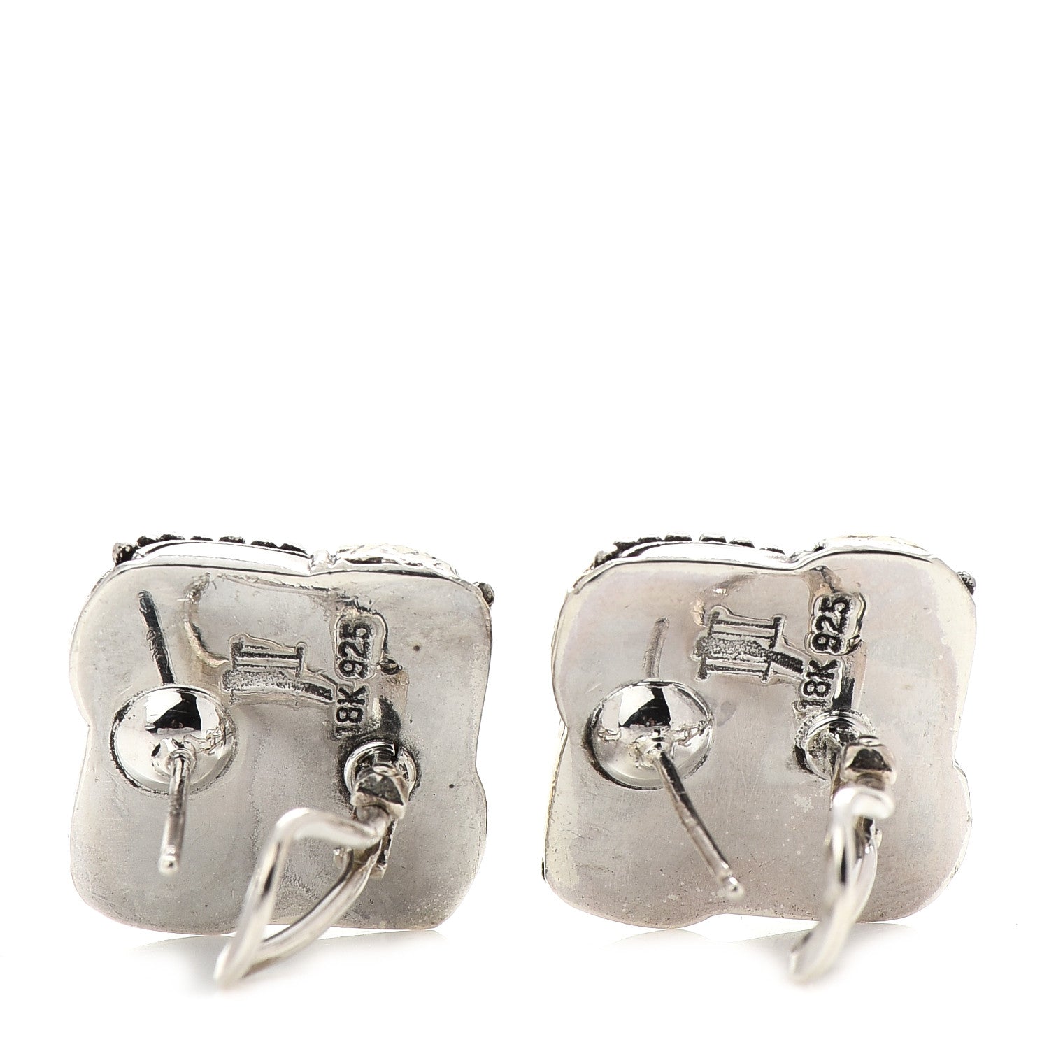 John Hardy Sterling Silver 18K Yellow Gold Armadillo Earrings 4 of 5
