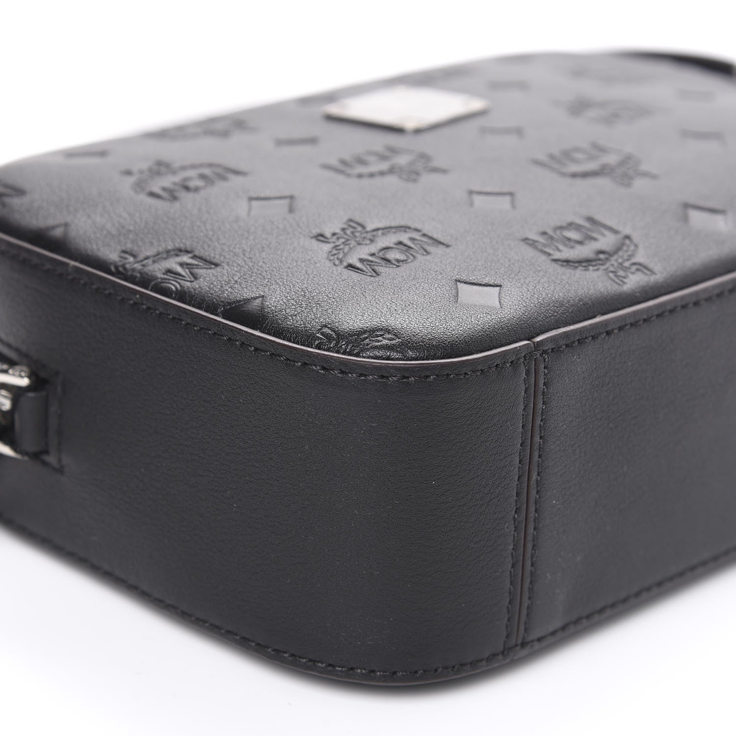 MCM Calfskin Ottomar Monogram Klara Crossbody Bag Black 7 of 9