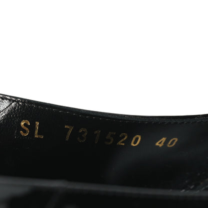 Saint Laurent Patent Calfskin Kiss 105 Slingback Pumps 40 Black 9 of 10