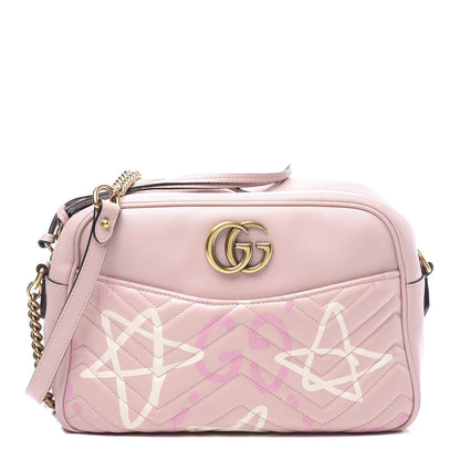 Gucci Calfskin Matelasse GucciGhost Medium GG Marmont Chain Shoulder Bag Perfect Pink Rosa Ivory 1 of 11