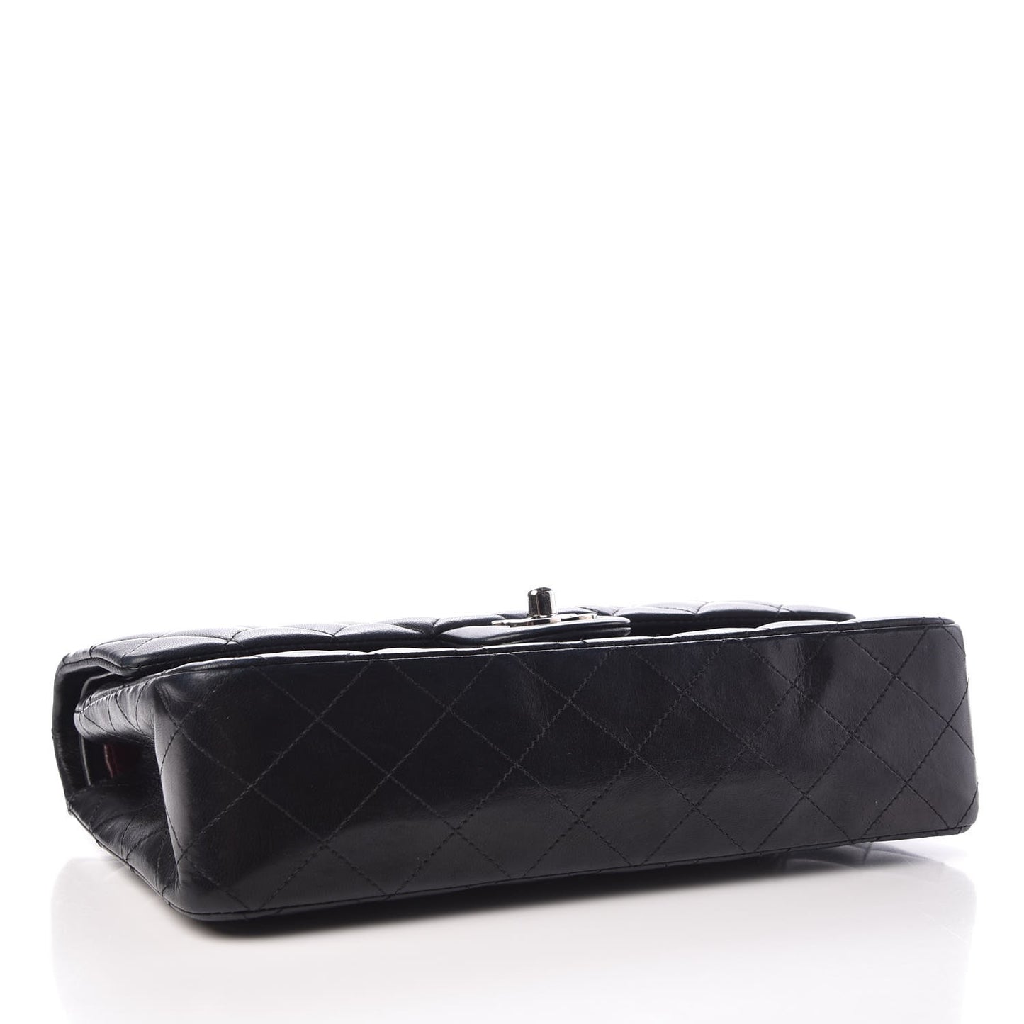 Lambskin Quilted Medium Double Flap Black