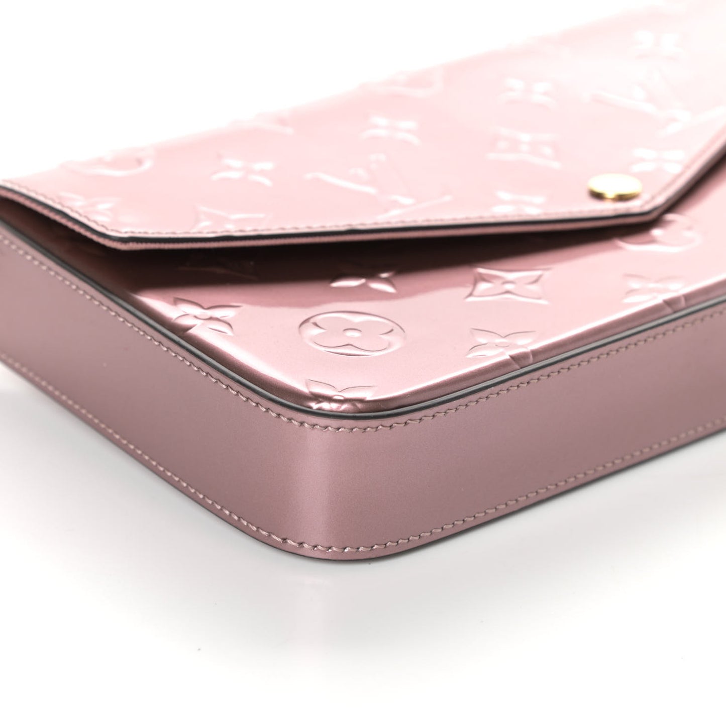 Vernis Pochette Felicie Chain Wallet Metallic Pale Pink