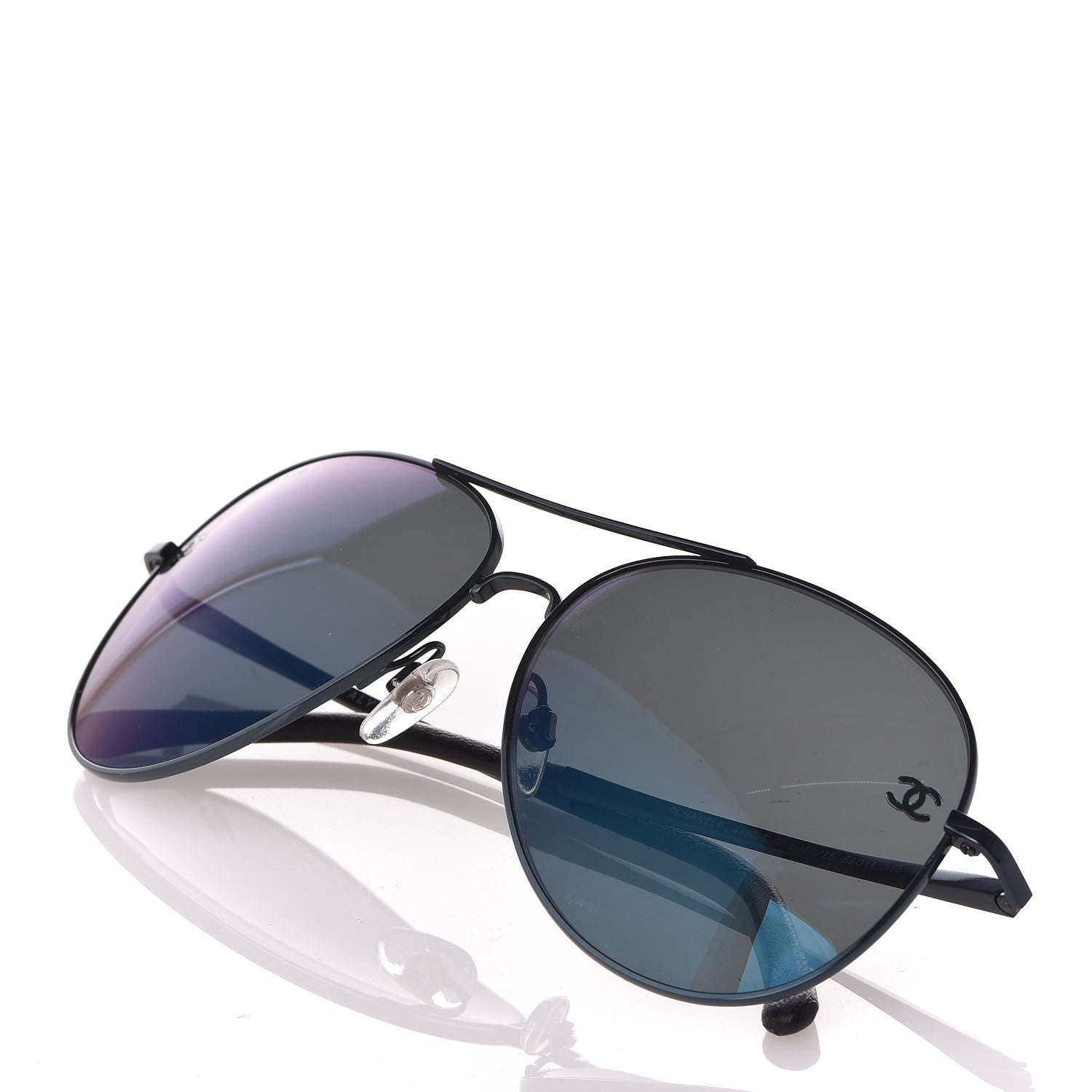 Chanel Metal Aviator CC Sunglasses 4189 T-Q Black 8 of 9