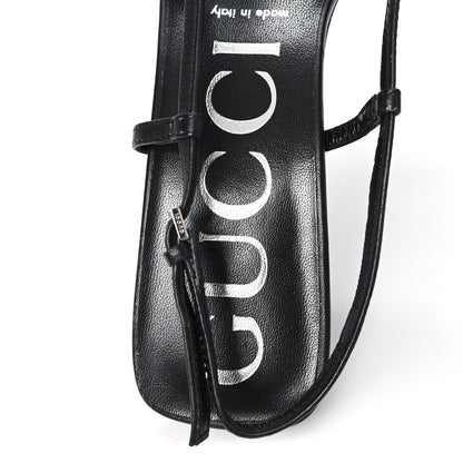 Gucci Tela Retino Nappa Charlotte Crystal GG Monogram Square G 75mm Slingback Pumps 39.5 Black 8 of 9