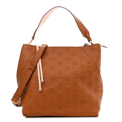 MCM Calfskin Ottomar Monogram Large Klara Hobo Cognac 1 of 10