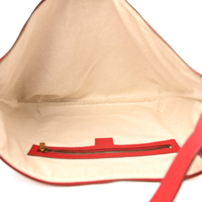 Gucci Grained Calfskin Logo Half Moon Hobo Red 5 of 12