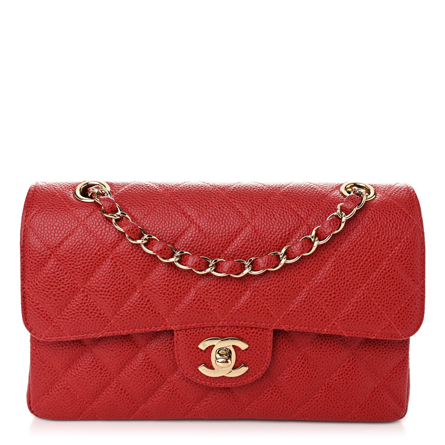 Chanel Caviar Quilted Small Double Flap Red 1 of 9