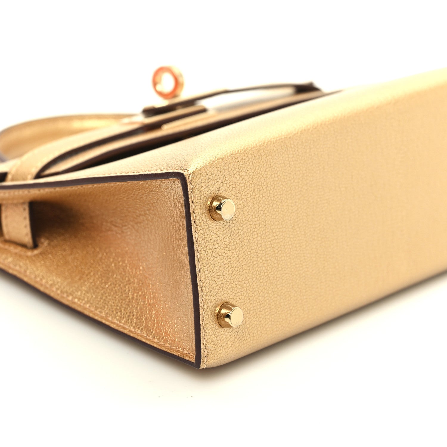 Hermes Metallic Chevre Chamkilight Mini Kelly Sellier 20 Dore 9 of 11