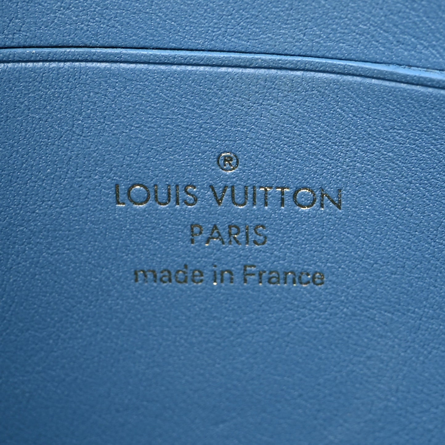 Embroidered Monogram Denim New Wave Zipped Pochette Blue