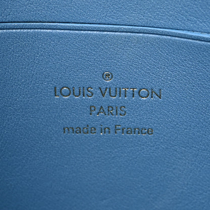 Louis Vuitton Embroidered Monogram Denim New Wave Zipped Pochette Blue 6 of 8