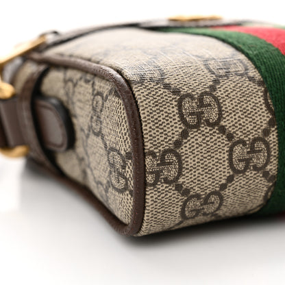Gucci GG Supreme Monogram Web Mini Ophidia Messenger Brown 9 of 10