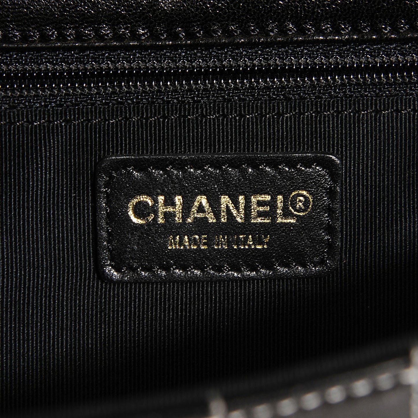 Lambskin Contrast Stitched Small Mademoiselle Flap Black White