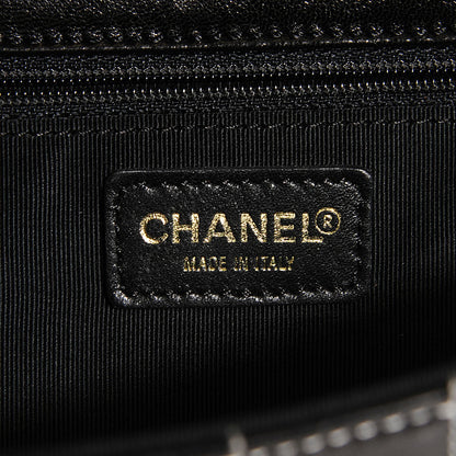 Chanel Lambskin Contrast Stitched Small Mademoiselle Flap Black White 6 of 8