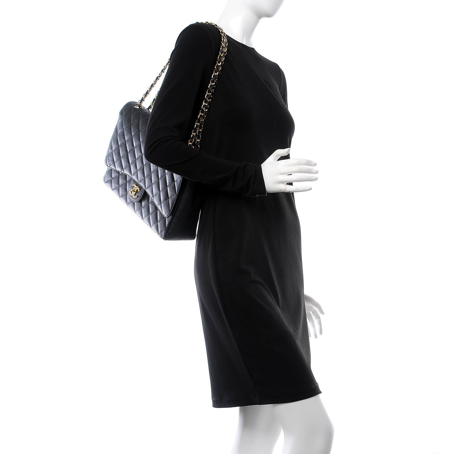 Chanel Caviar Quilted Maxi Double Flap Black 3 of 10