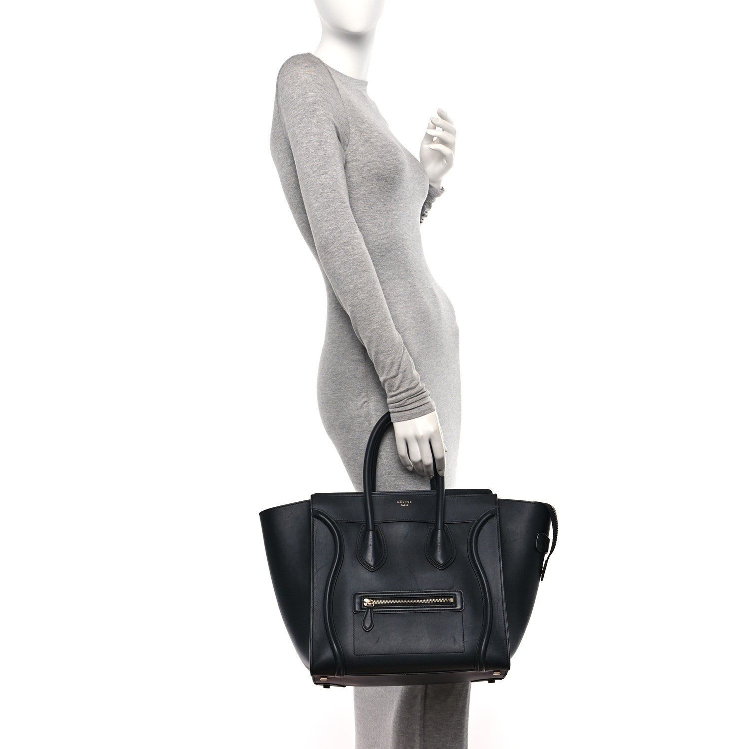 Celine Smooth Calfskin Mini Luggage Black 2 of 9