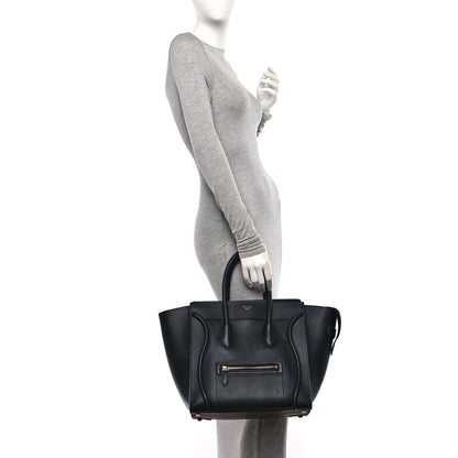 Celine Smooth Calfskin Mini Luggage Black 2 of 9