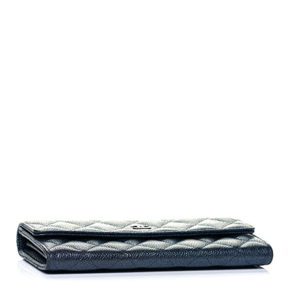 Chanel Metallic Caviar Quilted Large Flap Wallet Charcoal 8 of 25