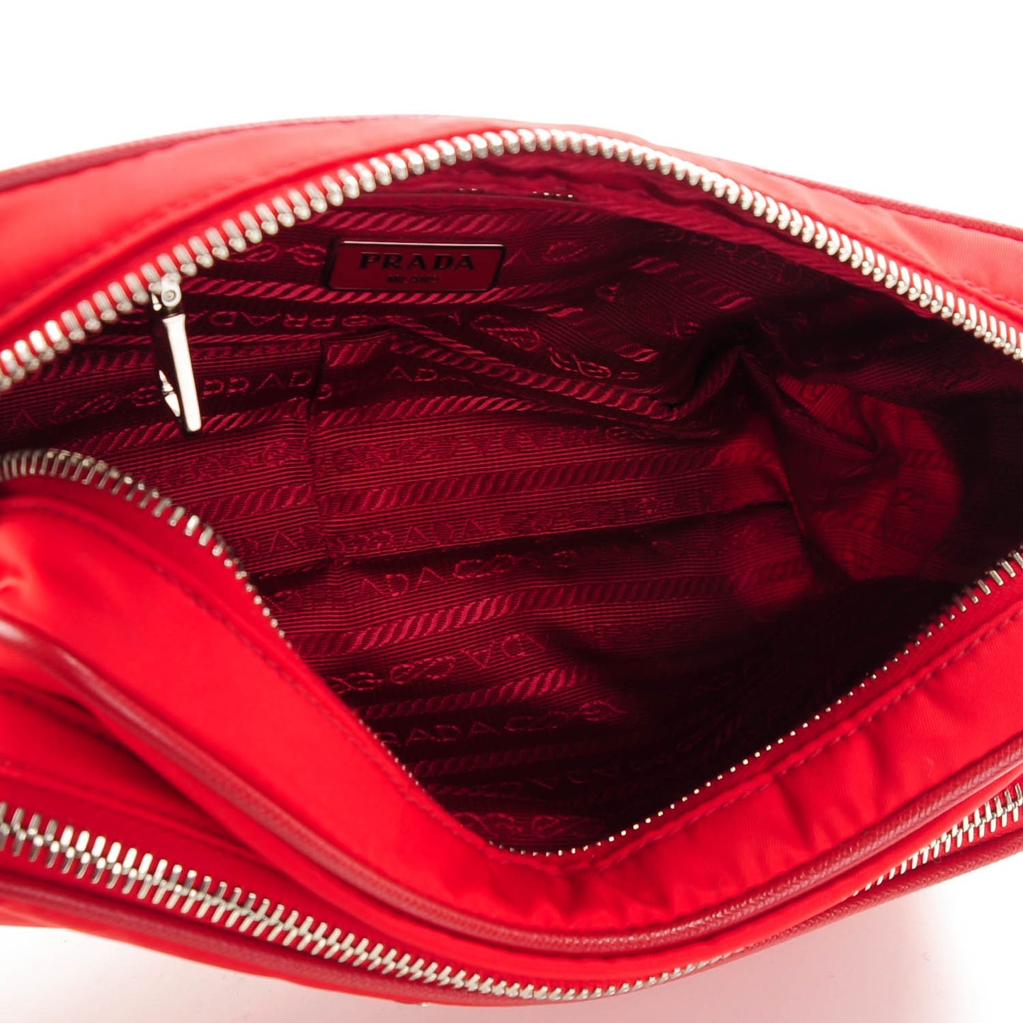 Tessuto Nylon Saffiano Shoulder Bag Rosso