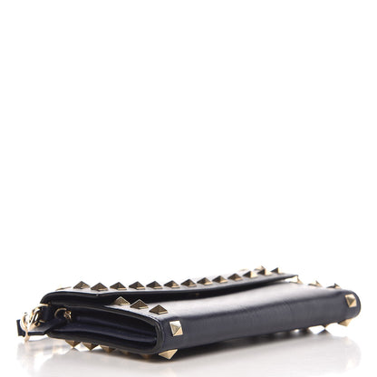 Valentino Garavani Calfskin Rockstud Wristlet Travel Wallet Marine 4 of 9